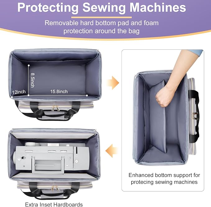 Anitor Sewing Machine Carrying Case with Removable Bottom Padding