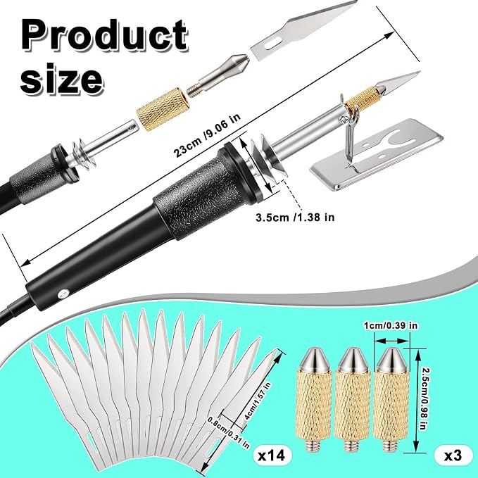 Honoson 19 Pcs Electric Hot Knife Cutting Tool with 14 Blades, Black