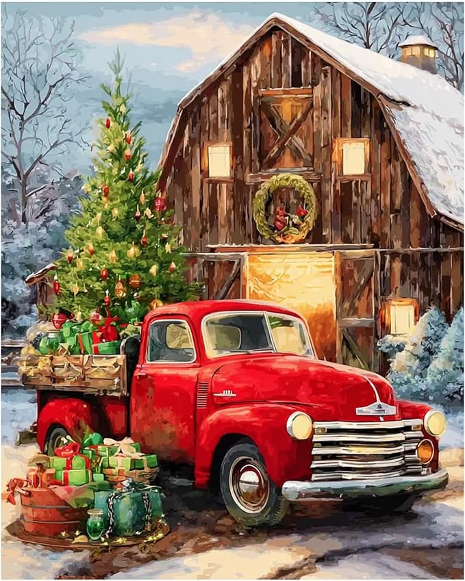 Reivworl Christmas Paint by Numbers Kit for Adults Beginner 16×20 inch