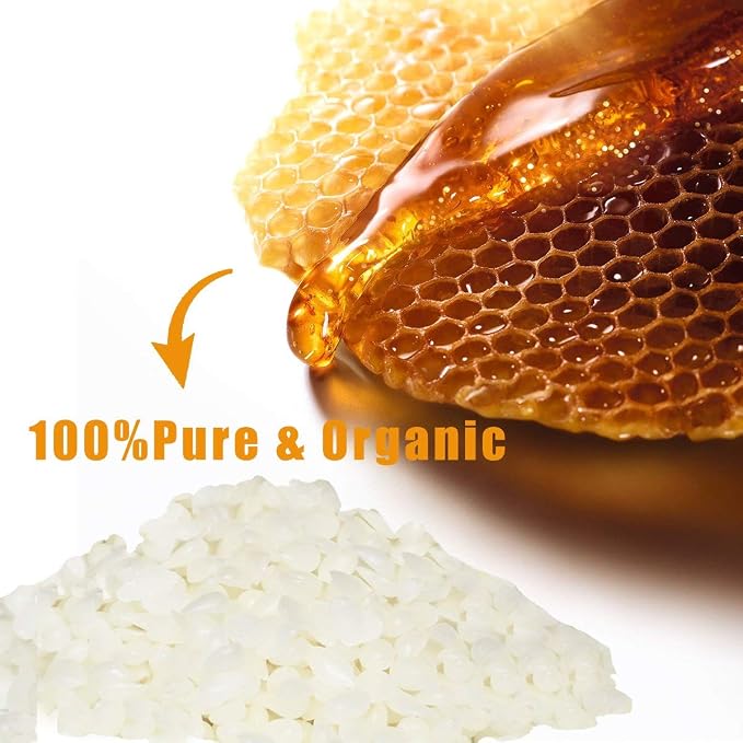 Howemon White Beeswax Pellets 5 lb 100% Pure and Natural Triple Filtered for Skin, Face, Body and Hair Care DIY Creams, Lotions, Lip Balm and Soap Making Supplies