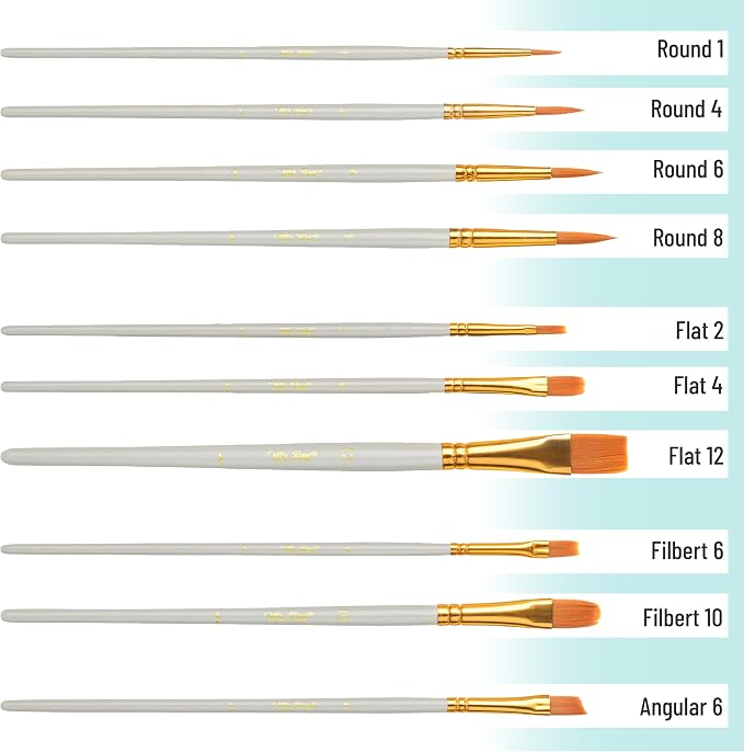 Mr. Pen- Acrylic Paint Brushes Set, 10 Pack, Round & Pointed Tip
