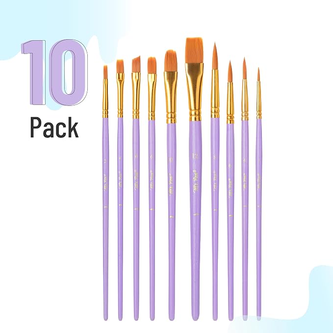 Mr. Pen- Acrylic Paint Brushes Set, 10 Pack, Round & Pointed Tip