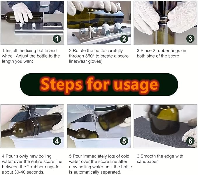 Glass Bottle Cutter Tool Kit, DIY Cutting Machine for Wine, Beer, Whiskey, Champagne, and Liquor Bottles
