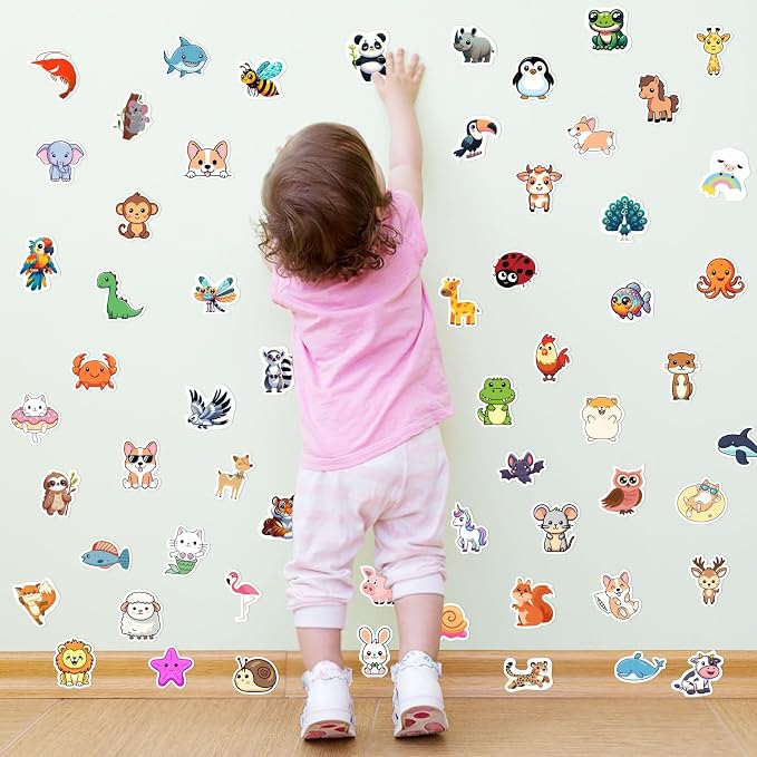 RINOLY 100 PCS Water Bottle Stickers for Kids,Waterproof Vinyl Animal Stickers for Kids,Skateboard,Laptop Stickers for Girls Boys Classroom Prizes | Vinyl Stickers Girls Boys 3-8,Back to School,Classroom Prizes,Party Favors,Christmas Stocking Stuffers,...