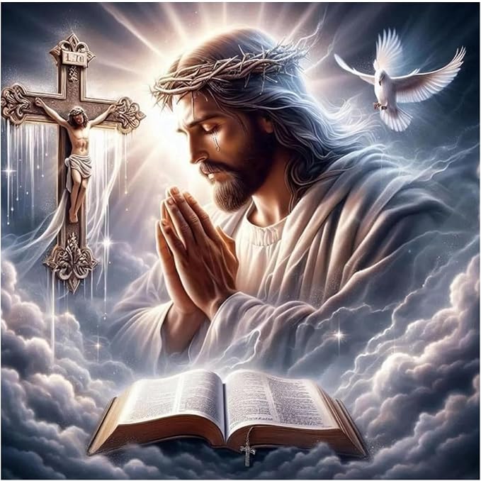 Jesus Paint by Numbers Kit for Adults, Paint by Number for Adults 16x16 in | Paint by Numbers Kit for Adults, Acrylic Painting by Numbers, DIY Arts and Crafts for Gifts or Home Decor