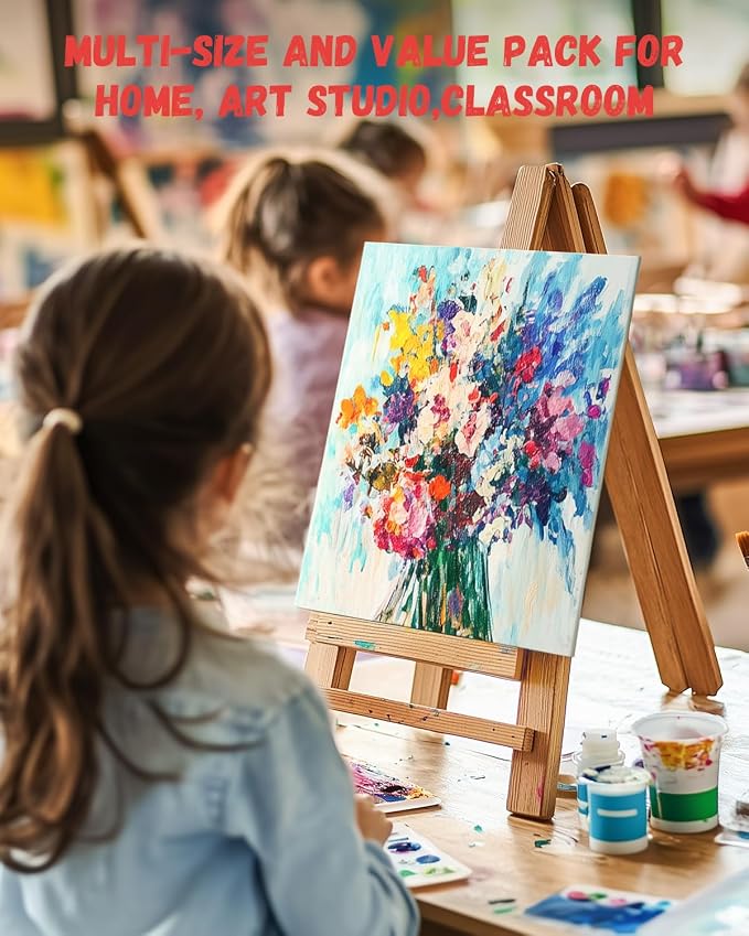 Simetufy 4 x 6 inch 12 Pack Small Painting Canvas Boards- Gesso Primed | Acid-Free 100% Cotton Mini Canvas Panels for Acrylics Oil Watercolor Tempera Paints