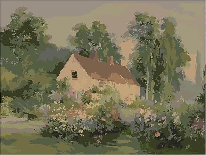 Landscape Paint by Numbers Kit for Adults, Color By Numbers for Adults | Classical Landscape Painting by Number Kits On Canvas, Number Artist Paint by Number Kit Funny Without Frame DIY, 12x16in