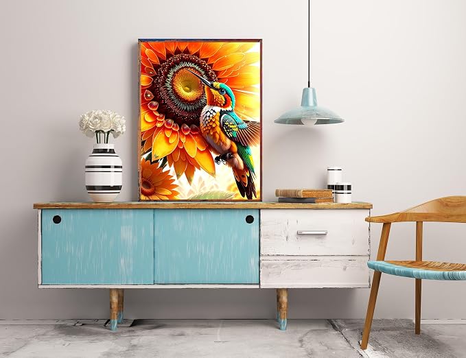 Hummingbird Diamond Art Kits for Adults, Bird Diamond Painting for Adults