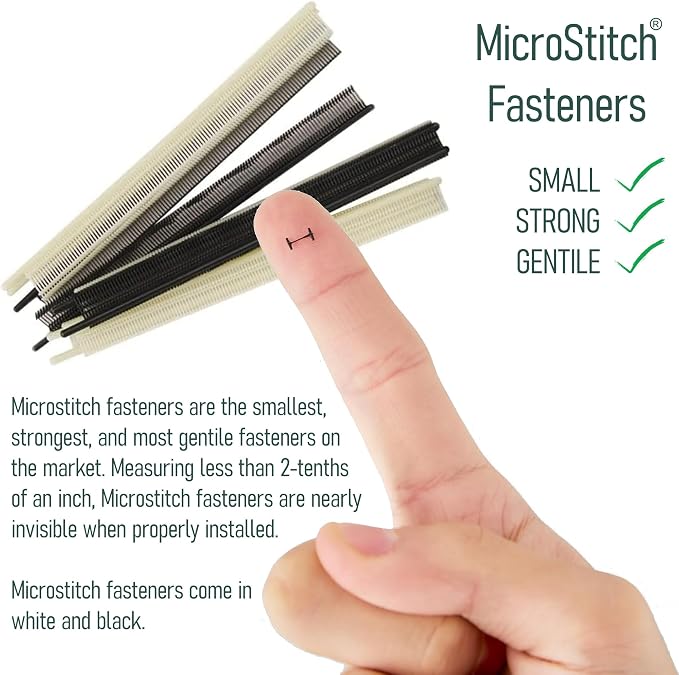 MicroStitch® All‑in‑One Tagging Gun Kit – Ultra‑Fine Needle Tagger with Black/White & Color Fasteners – Fabric‑Safe for Clothing Repairs, Quilting, Crafts, and DIY Projects (Black & White)