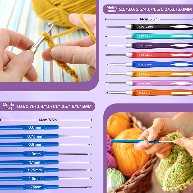 90Pc Portable Crochet Kit Suitable for Beginners & Professionals - Milky