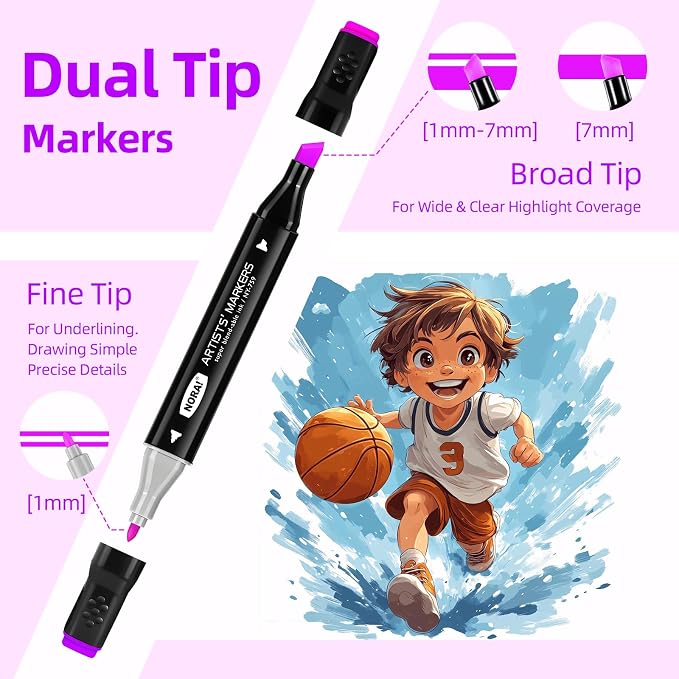 120 Alcohol Markers for Adult Coloring Books, Dual Tip Art Markers for Adults Coloring, Illustrations, Drawing, Sketching with Carrying Case