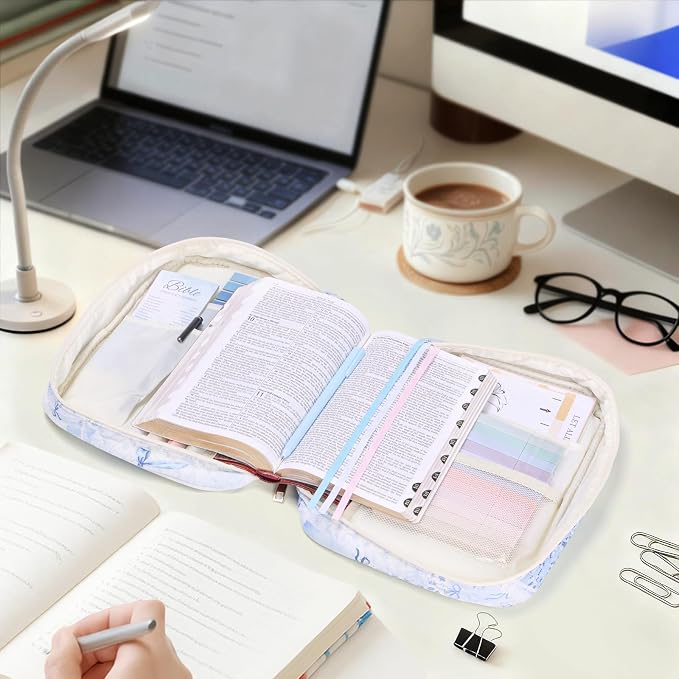 XKDOUS Bible Cover Case for Women Bible Bag Journaling Kit w/Study Supplies