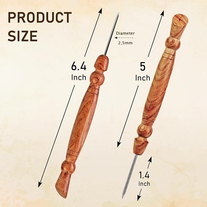 Savina Stiletto & Pressing Tool - Essential Quilting/Sewing Tool Stiletto, Presser - Precision Placement Tool for Getting Seams to Lay Correctly (2 Pieces)
