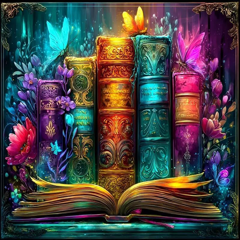 ARPADAMO Diamond Art Kits for Adults,Books Diamond Painting Kits 12x12in