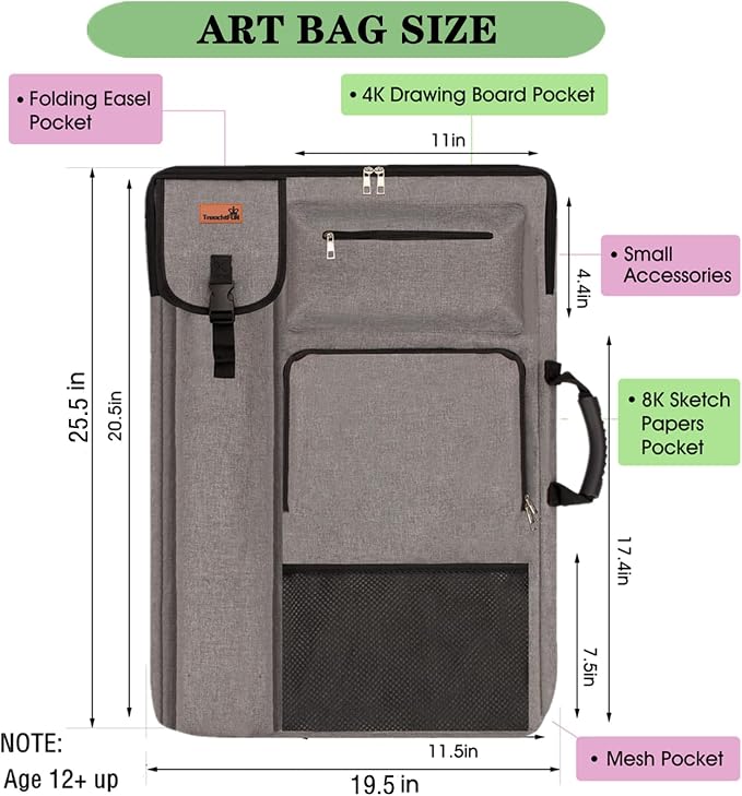 TreochtFUN Art Portfolio Case 18" x 24" - Medium Artist Backpack