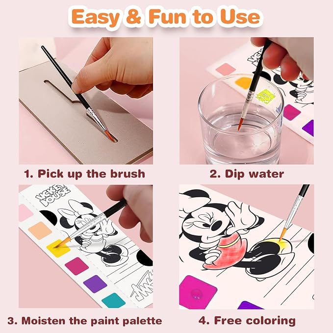 Kidcraft Paint with Water Coloring Books for Toddlers, Pony+Princess