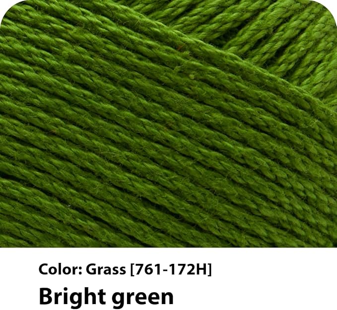 Lion Brand Yarn, 24/7 Cotton Yarn, Grass, Green, 1 Pack