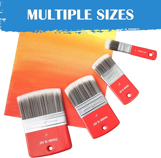 Falling in Art 3 Inch Filbert Paddle Paint Brush | Scale Brush, Blending Paint Brush for Oil and Acrylic Paints