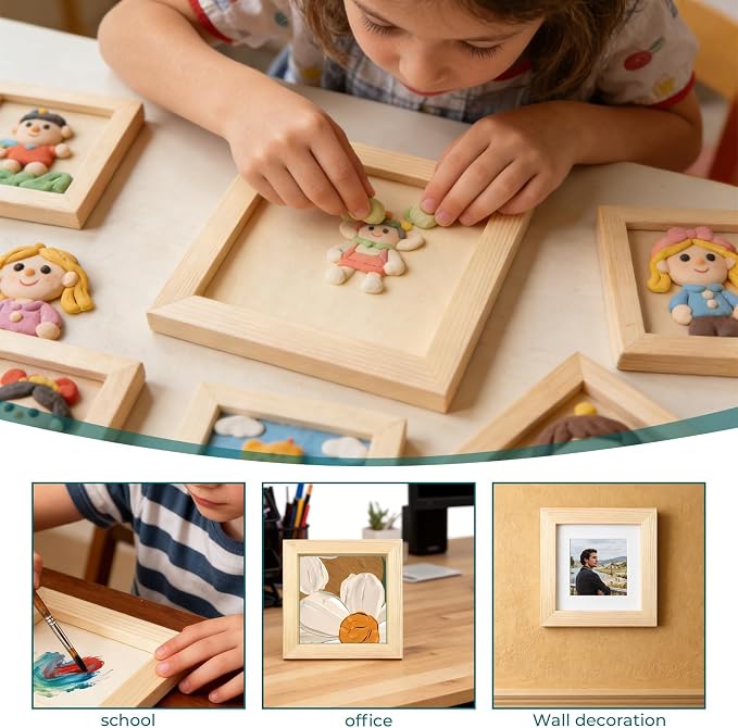 FSWCCK 15 Pack 6 x 6 inch Wood Panel Boards, Unfinished Wood Canvas Panels for Crafts, Painting Canvas, DIY Art Projects, Pouring, Arts Use with Oils, Acrylics