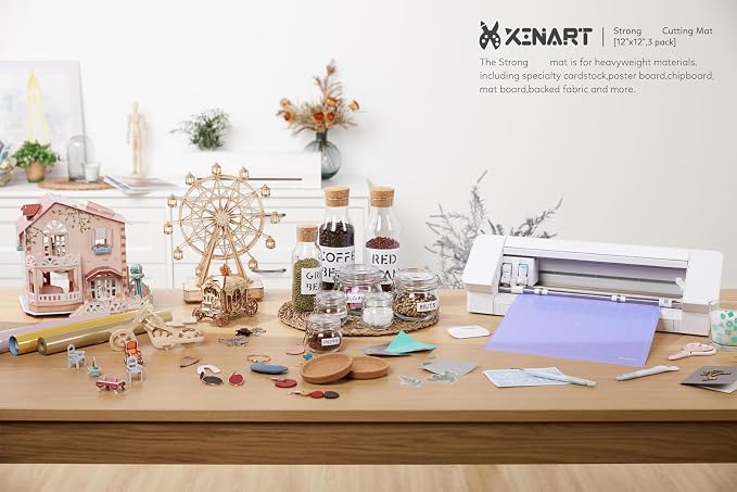 XINART Cutting Mat for Silhouette Cameo 4/3/2/1(3 Mats-Standard、Light、Strong，12X12 inch) Adhesive Sticky Accessories Craft Vinyl Replacement Cut Mats for Silhouette Cameo
