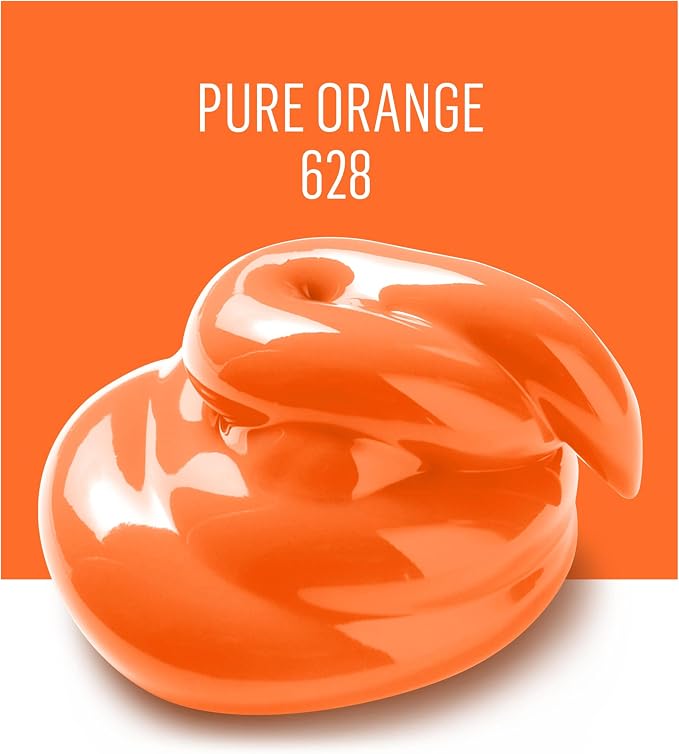 FolkArt Acrylic Paint in Assorted Colors (2 oz), 628, Pure Orange