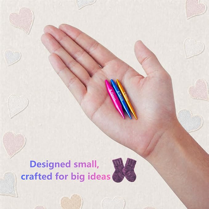 Froggod 2-Inch (5.5cm) Short Interchangeable Circular Knitting Needles Set