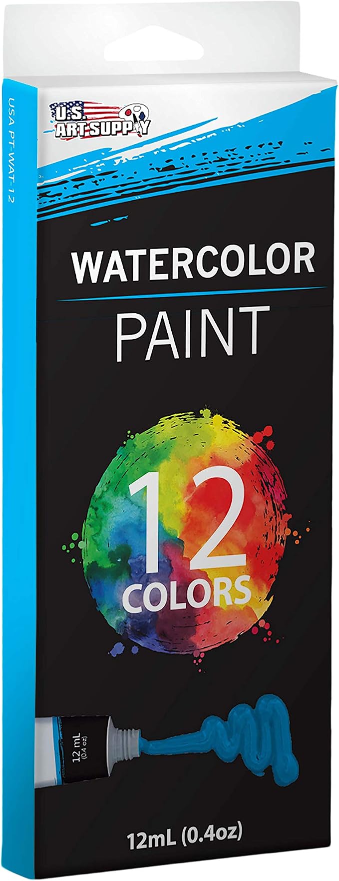 U.S. Art Supply Professional Watercolor Paint Set, 12 Colors in 12ml Tubes