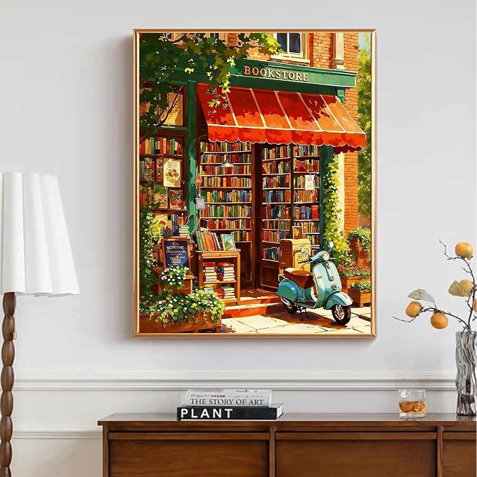DAZZLEDOTS Diamond Art Kits for Adults, Book Store Round Diamond Painting