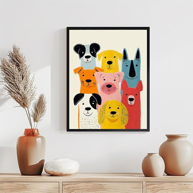 TCDZMYGS Dog Paint by Numbers Kit for Adults Beginner,Easy Dog Adult Paint by Number Kits on Canvas with Frame,DIY Acrylic Oil Painting by Numbers Kits for Home Wall Decor 10x12 inch