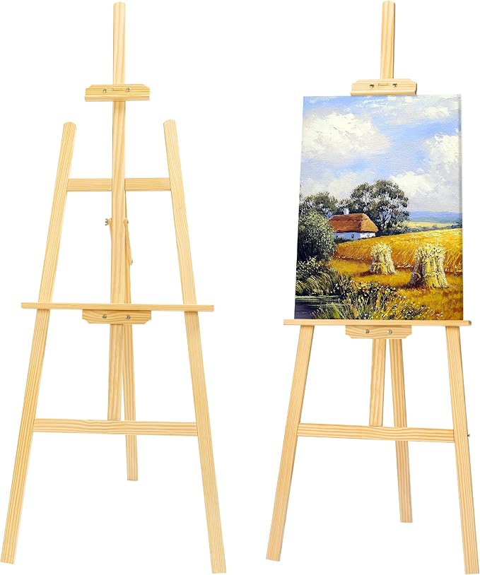finenolo Wooden Easel Stand for Painting, 45" Adjustable Height Folding Art Easel for Canvas, Drawing, Wedding Signs & Posters, Ideal for Adults, Artists, Beginners, Students & Kids | Painting easel for canvas, drawing, wedding signs & posters, ideal f...