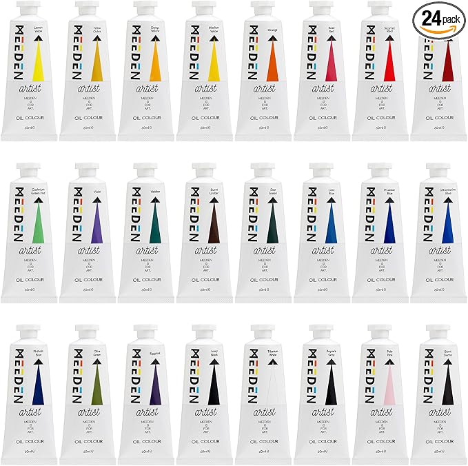 MEEDEN Artist Oil Paint Set - 24 Colors x 60ml/2oz Tubes | Professional Art Paints and Supplies for Canvas Painting
