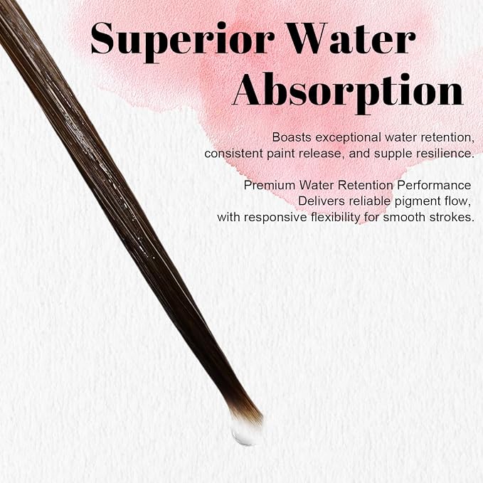 5Pcs Ox Ear Painting Detail Paint Brushes，Long Liner Brushes Fine Point Tip Pinstriping Scroll Outlining Brush Artist Paintbrush for Artists Beginners Watercolor Acrylic Painting