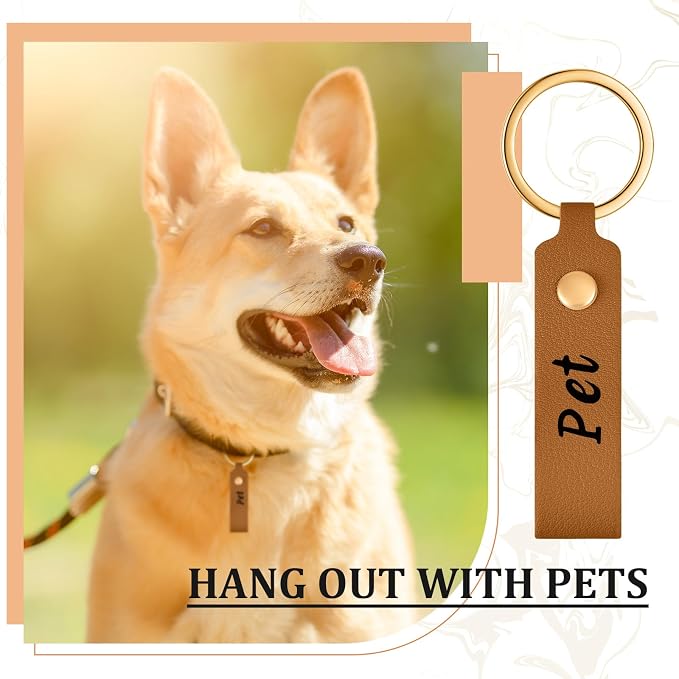 Wavyknot 50 Pcs Leather Keychain Blanks, 3.7 x 0.7 Inches, Bronze