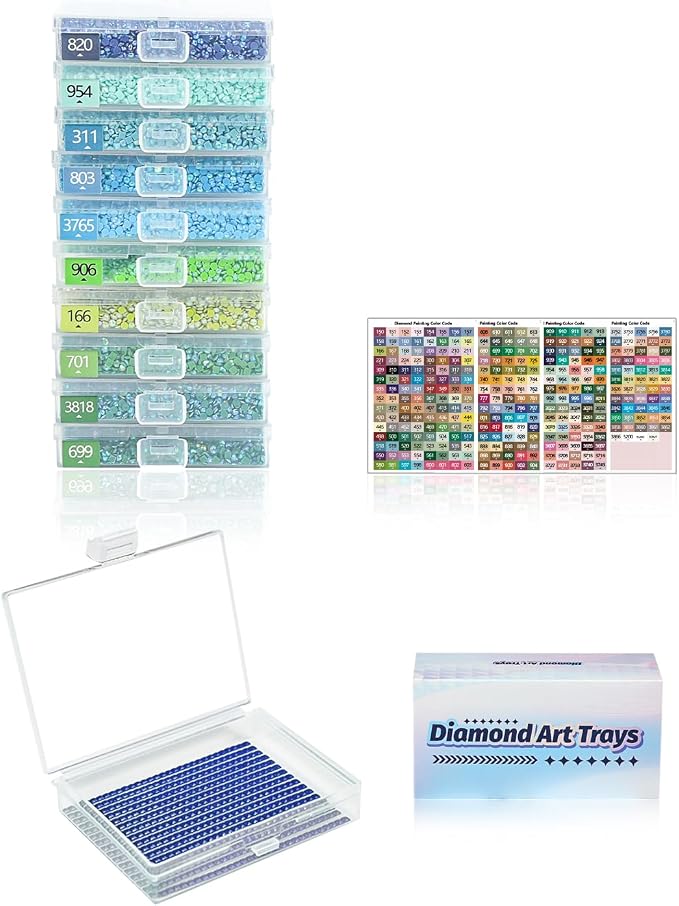 Diamond Art Trays With Lids, 10PCS Diamond Painting Trays, Gift Box