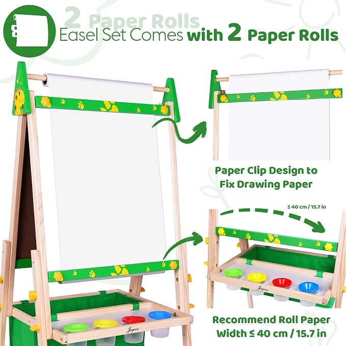 Joyooss Art Easel for Kids Easel for Toddler with Paper roll Green