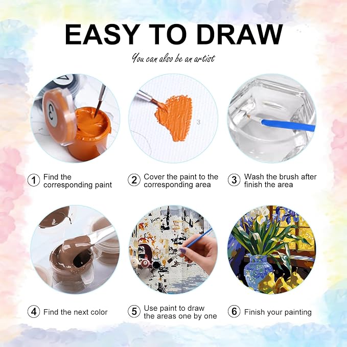 Stained Glass Flower Paint by Numbers Kit for Adults Without Frame 16x20 IN | Flowers Paint by Numbers for Adults Beginner, Fruit DIY Acrylic Painting, Stress Relief Craft Kits, Home Wall Decor Gift