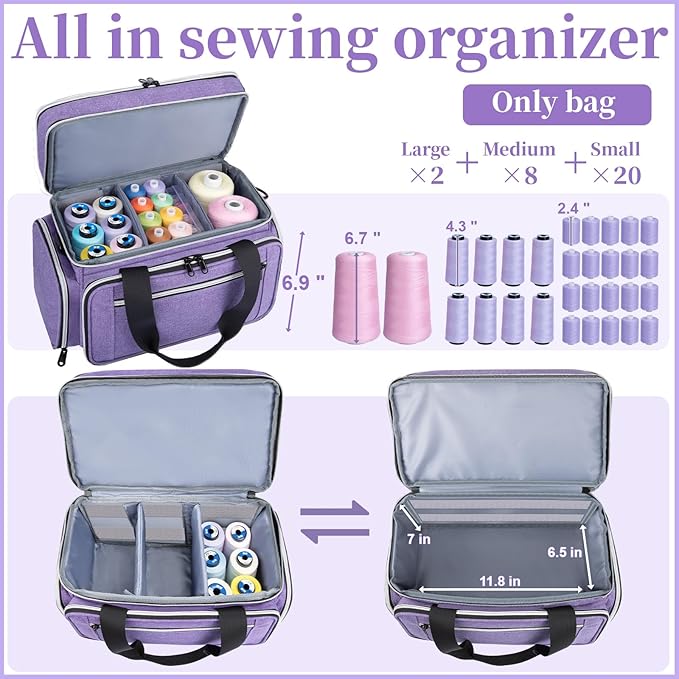 Anitor Sewing Supplies Organizer, Double Layer Sewing Storage Organizer