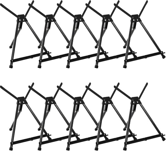 MEEDEN 10 Pcs Tabletop Easel: Aluminum Tripod Easel for Painting Display | Portable Lightweight Table Top Easel Stand - Collapsible Folding Frame Art Easel - Hold Canvas Up to 24" x 30"