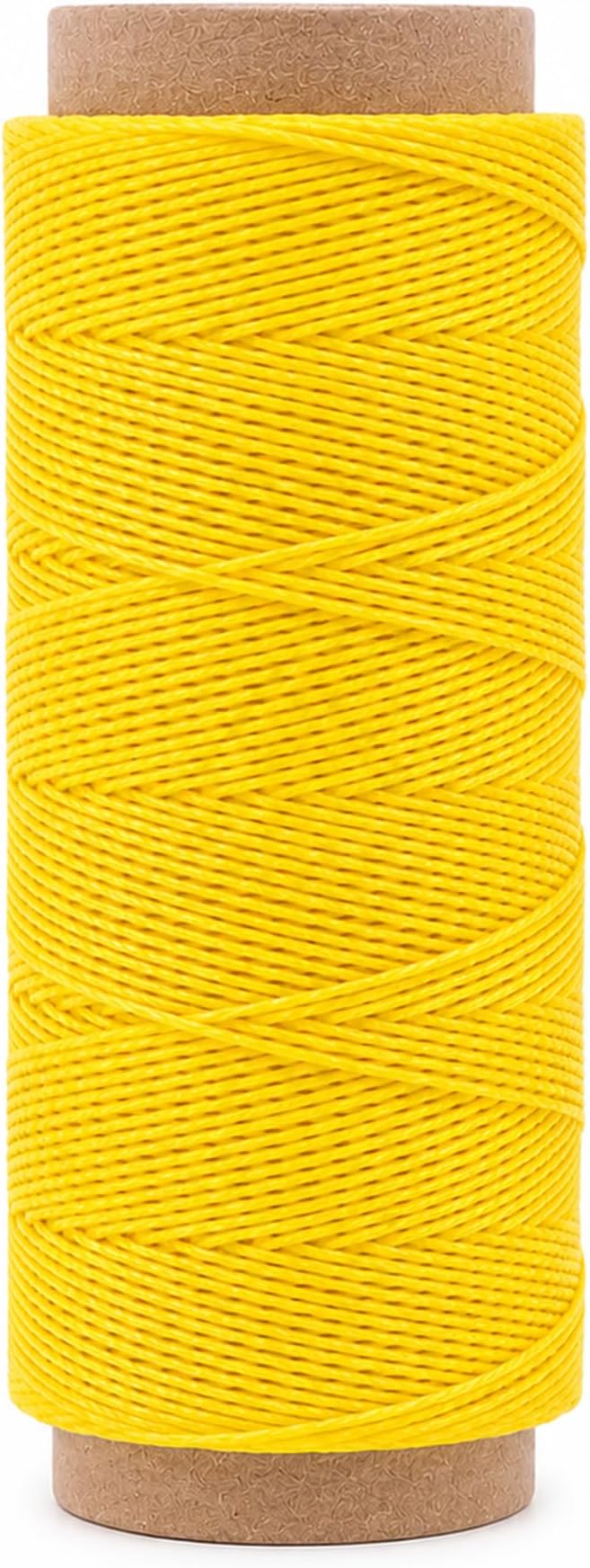 Mandala Crafts 130M 0.55mm Yellow Round Waxed Thread for Leather Sewing
