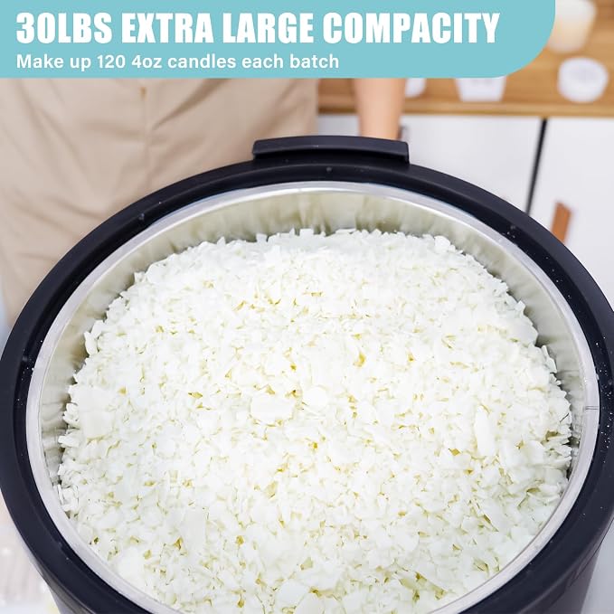 TOAUTO 30Lbs Digital Commercial Wax Melter for Candle Making Large Electric Wax Melting Pot for Candle Making Business with Temperature Control & Quick Pour Spout AC120V / 1100W