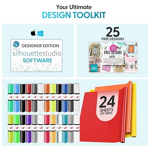 Silhouette America Cameo 5 Alpha (α) - Smart Cutting Machine for Print & Cut - Quiet Operation with AutoBlade, Studio Software, Cutting Mat- Matte Black (Starter Bundle)
