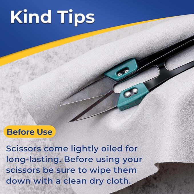 4.2 inch Sewing Scissors - Wider Handle Thread Snips with Safety Covers