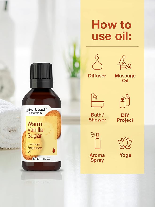 Horbäach Warm Vanilla Sugar Fragrance Oil | 1 Fl Oz (30 mL)