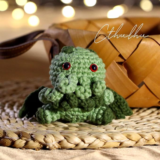 CrochetBox Crochet Kit for Beginners Adults - Cthulhu Starters Crochet Kit, Beginners Crocheting Kitting for Adults Teen, Craft Gifts with Crochets Yarns, Hook, Step-by-Step Video, Instruction