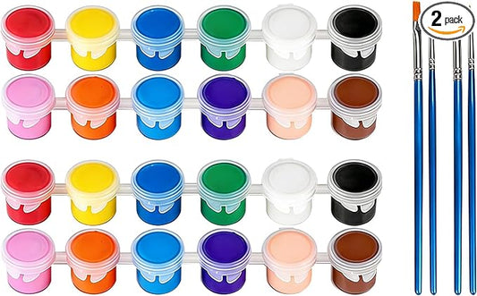 2 Pack Mini Acrylic Paint Set,12 Colors Acrylic Paints Strips for Adults Craft Paint,28 PCS Painting Kit Container Strips Storage, Perfect for Home Birthday Party Favors……
