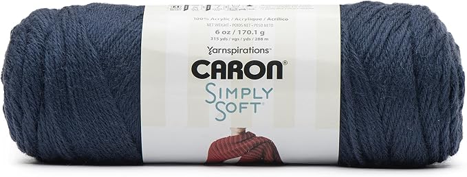Caron Simply Soft Yarn for Crocheting & Knitting, Dark Country Blue, 3-Pack | #4 Worsted Medium, Soft 100% Acrylic Yarn for Crochet, Knitting, Blankets and Crafts, 315 Yards, 170.1g/6oz per skein