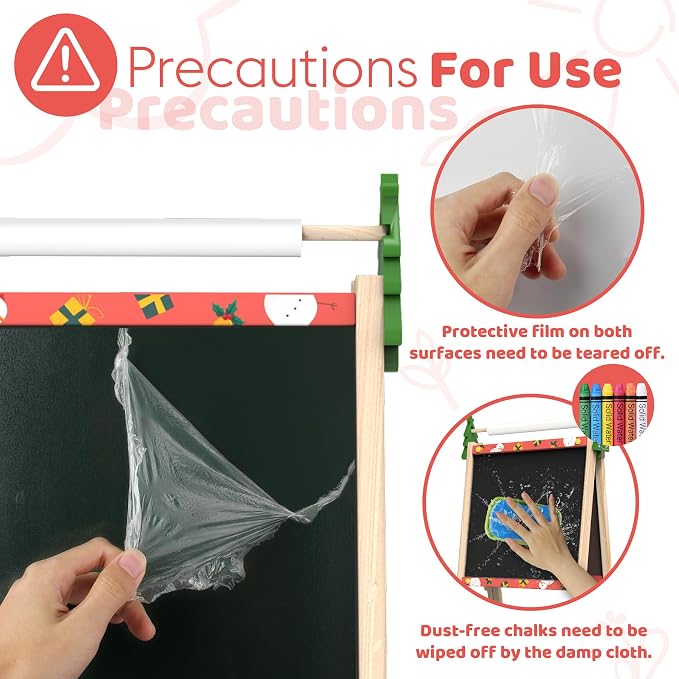 Joyooss Art Easel for Kids Easel for Toddler with Paper roll Red