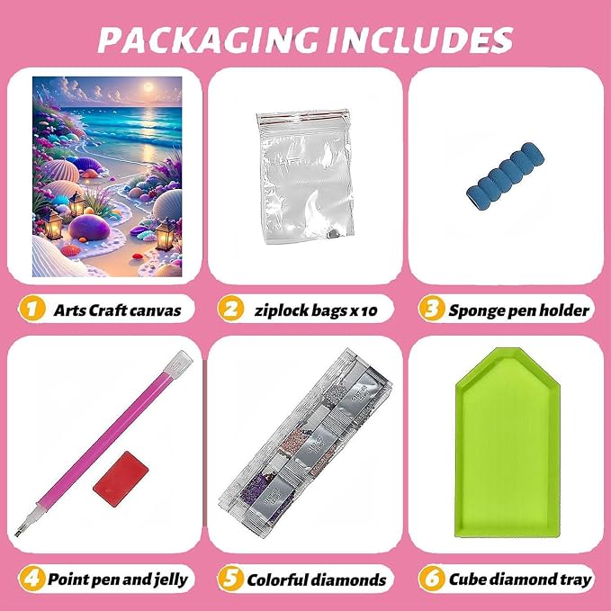 Beach Diamond Painting Kits for Adults - Beach Diamond Art for Adult
