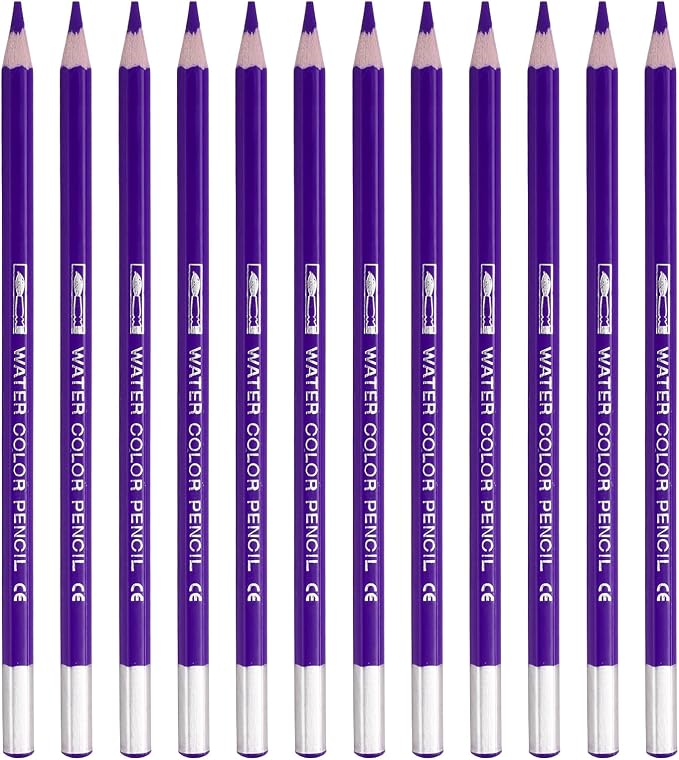 PATIKIL Watercolor Pencil, 12Pcs Water Soluble Pencils for Blending, Coloring, Sketch Drawing, Painting, Purple