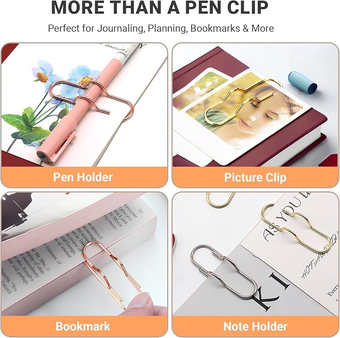 Paper Clip Pen Holder, Fits Notebooks, Journals & Planners, 6 Pack
